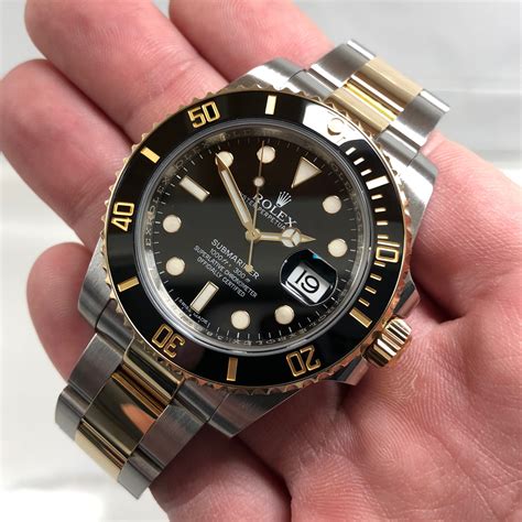 two tone black face rolex submariner|rolex submariner two tone 41mm.